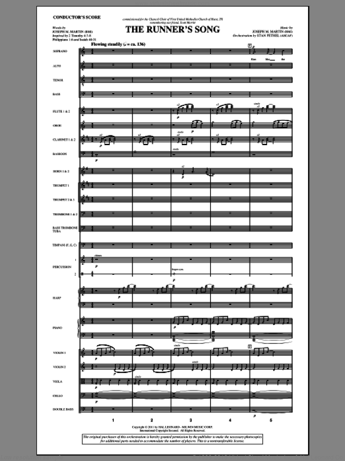 The Runner's Song (complete set of parts) sheet music for orchestra/band (Orchestra) by Joseph M. Martin, intermediate skill level
