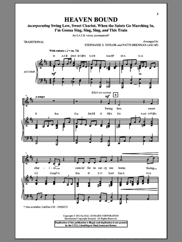 I'm Gonna Sing, Sing, Sing sheet music for choir (SATB: soprano, alto, tenor, bass) by Patti Drennan and Stephanie S. Taylor, intermediate skill level
