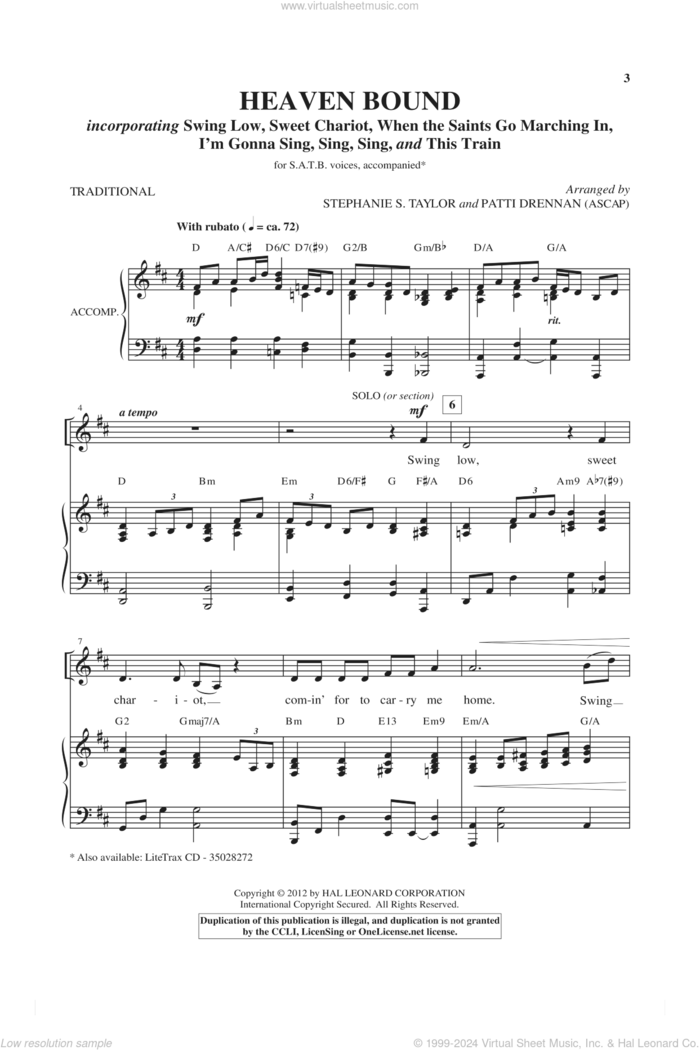 I'm Gonna Sing, Sing, Sing sheet music for choir (SATB: soprano, alto, tenor, bass) by Patti Drennan and Stephanie S. Taylor, intermediate skill level