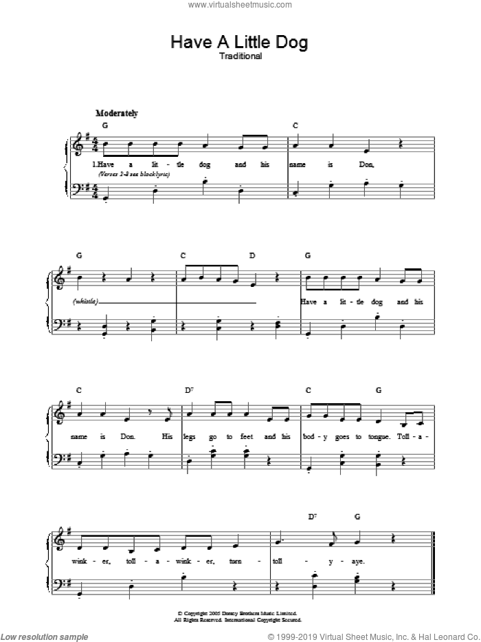Have A Little Dog sheet music for voice, piano or guitar, intermediate skill level
