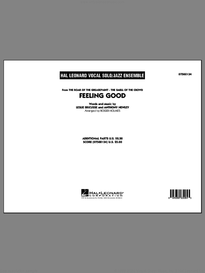 Feeling Good (COMPLETE) sheet music for jazz band by Leslie Bricusse, Anthony Newley, Michael Buble and Roger Holmes, intermediate skill level