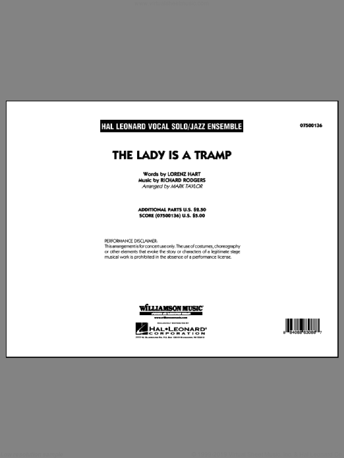 The Lady Is A Tramp (COMPLETE) sheet music for jazz band by Richard Rodgers, Lorenz Hart and Mark Taylor, intermediate skill level