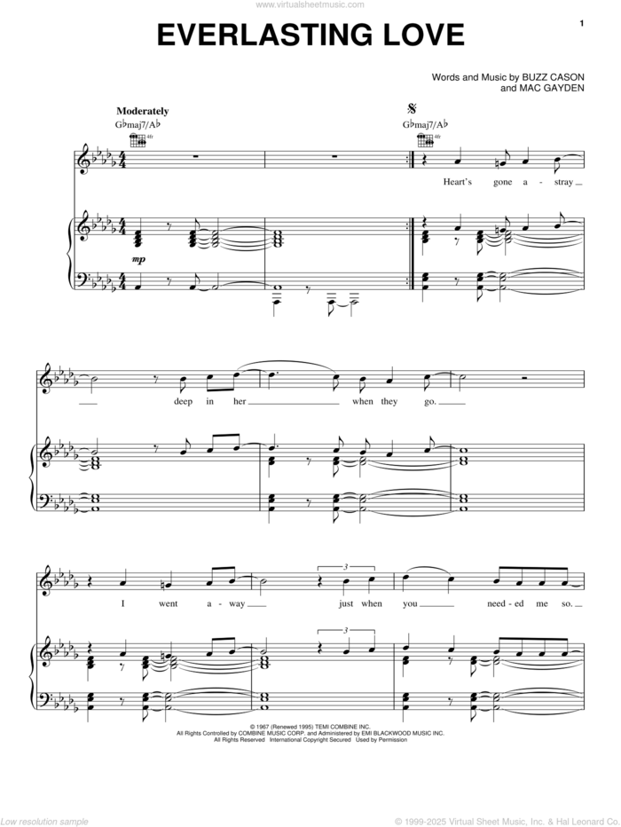 Everlasting Love sheet music for voice, piano or guitar by Jamie Cullum, Gloria Estefan, Buzz Cason and Mac Gayden, intermediate skill level