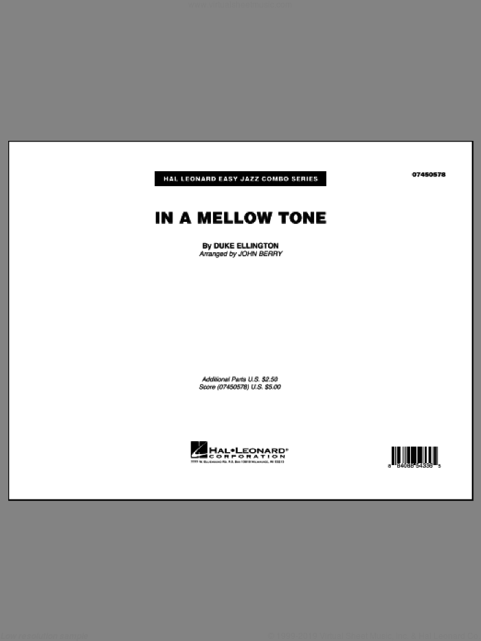 In A Mellow Tone (COMPLETE) sheet music for jazz band by Duke Ellington, Milt Gabler and John Berry, intermediate skill level
