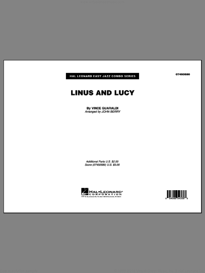 Linus And Lucy (COMPLETE) sheet music for jazz band by Vince Guaraldi and John Berry, intermediate skill level