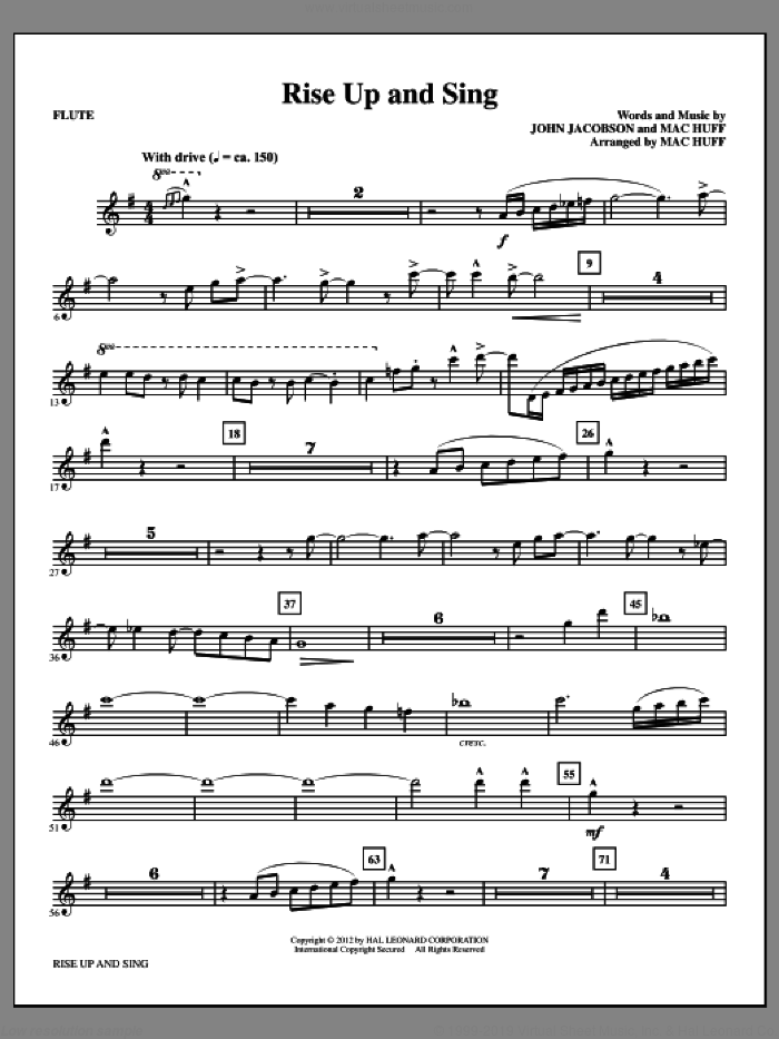 Rise Up And Sing (complete set of parts) sheet music for orchestra/band by Mac Huff and John Jacobson, intermediate skill level