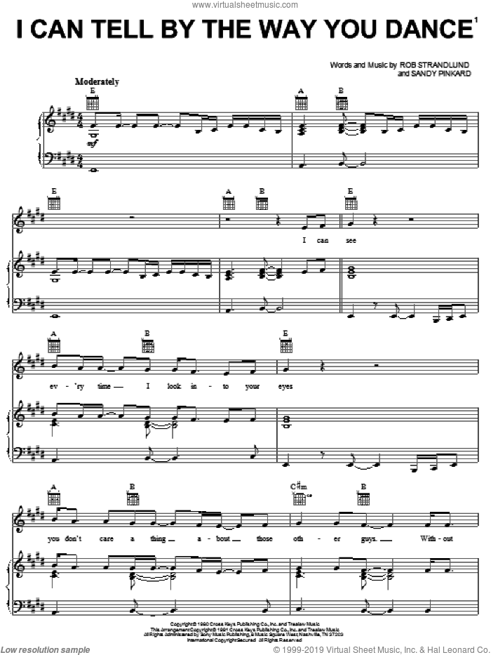 I Can Tell By The Way You Dance (How You're Gonna Love Me Tonight) sheet music for voice, piano or guitar by Vern Gosdin, Rob Strandlund and Sandy Pinkard, intermediate skill level
