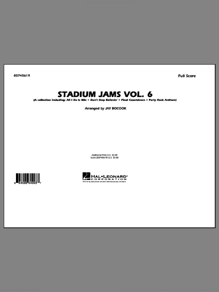 Stadium Jams Vol. 6 (Game Winners) (COMPLETE) sheet music for marching band by Jay Bocook, intermediate skill level