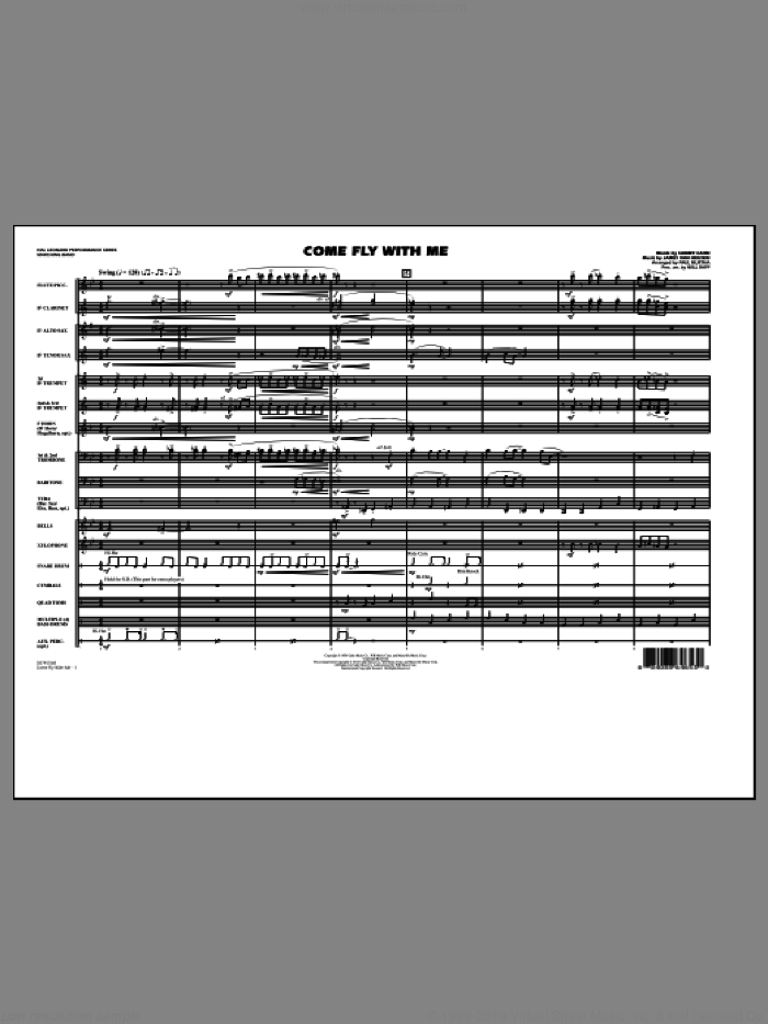 Come Fly With Me (COMPLETE) sheet music for marching band by Sammy Cahn, Jimmy van Heusen, Paul Murtha and Will Rapp, intermediate skill level