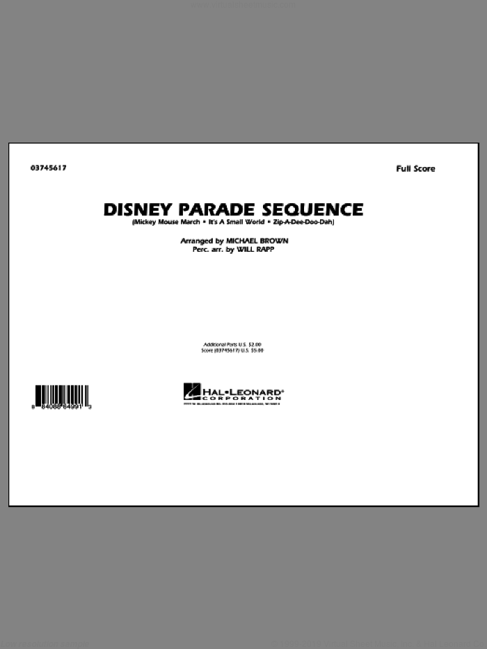 Disney Parade Sequence (COMPLETE) sheet music for marching band by Michael Brown and Will Rapp, intermediate skill level