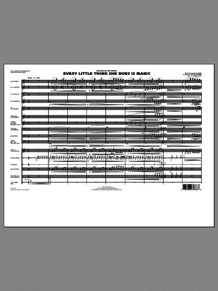 Every Little Thing She Does Is Magic (COMPLETE) sheet music for marching band by Sting, Michael Brown, The Police and Will Rapp, intermediate skill level