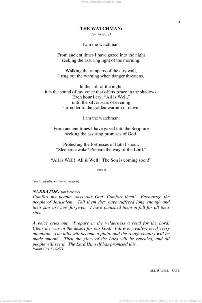 All Is Well sheet music for choir (SATB: soprano, alto, tenor, bass) by Amy Grant, David Angerman, Michael Barrett and Michael Barrett & David Angerman, intermediate skill level