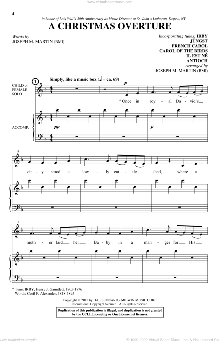 A Celebration Of Carols sheet music for choir (SATB: soprano, alto, tenor, bass) by Joseph M. Martin, intermediate skill level