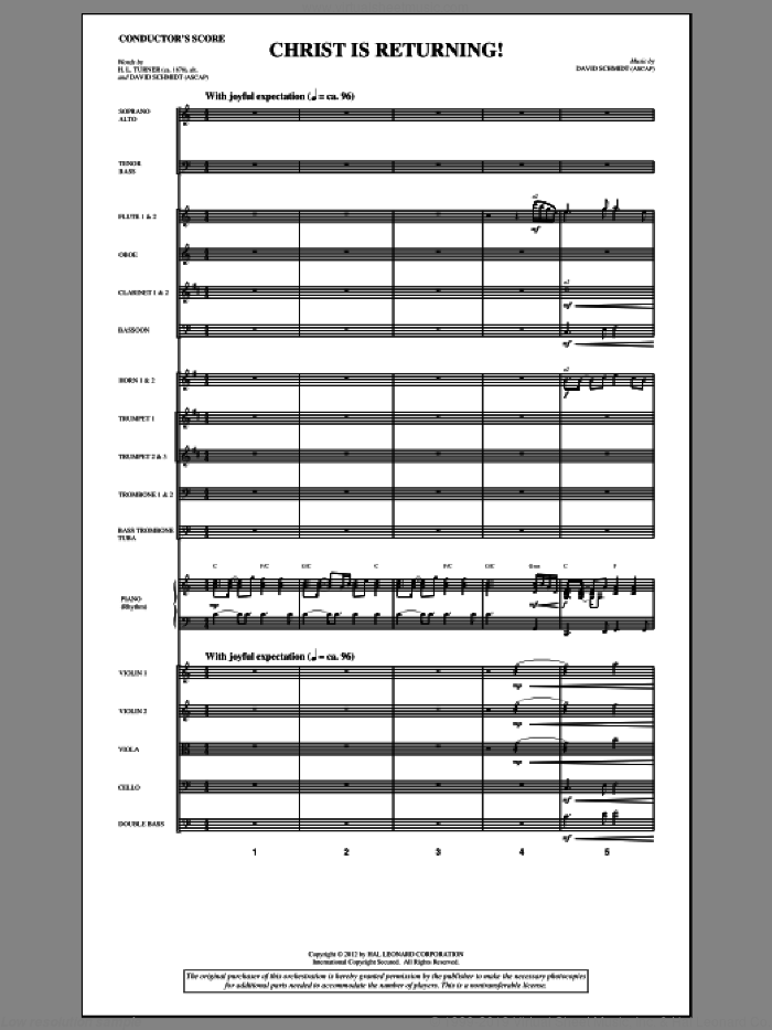 Christ Is Returning! (complete set of parts) sheet music for orchestra/band (Orchestra) by David Schmidt, intermediate skill level