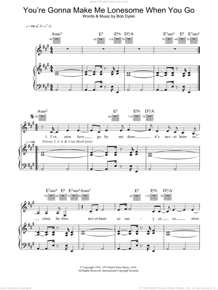 You're Gonna Make Me Lonesome When You Go sheet music for voice, piano or guitar by Madeleine Peyroux and Bob Dylan, intermediate skill level