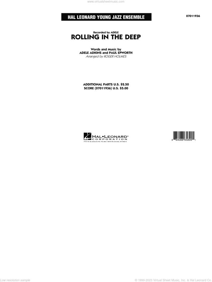 Rolling in the Deep sheet music for jazz band (full score) by Adele, Adele Adkins, Paul Epworth and Roger Holmes, intermediate skill level