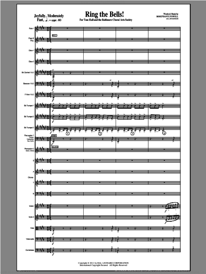 Ring The Bells! sheet music for orchestra/band (full score) by Rosephanye Powell, intermediate skill level