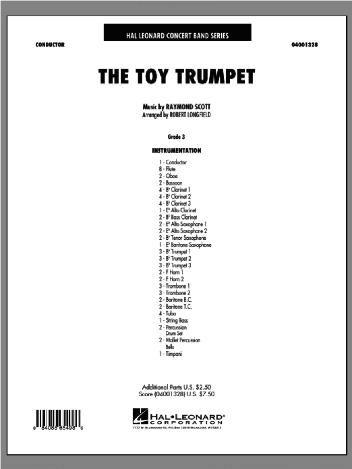 Toy Trumpet (Trumpet Solo and Section Feature) (COMPLETE) sheet music for concert band by Raymond Scott and Robert Longfield, intermediate skill level