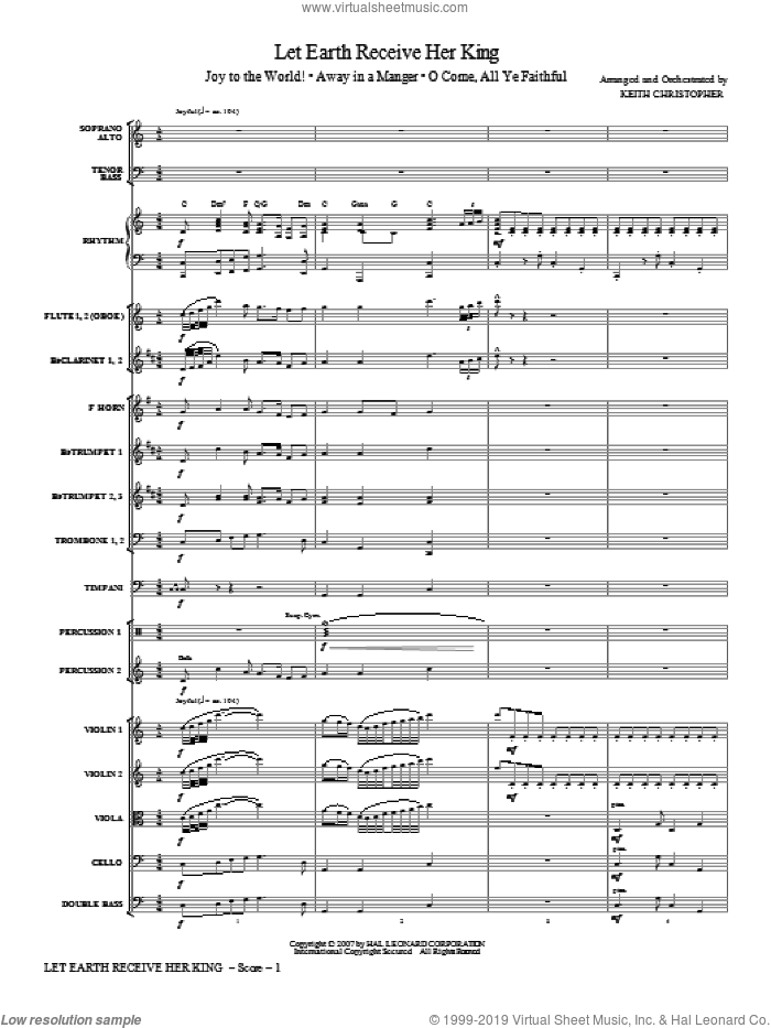 Let Earth Receive Her King (complete set of parts) sheet music for orchestra/band (Orchestra) by George Frideric Handel and Keith Christopher, intermediate skill level