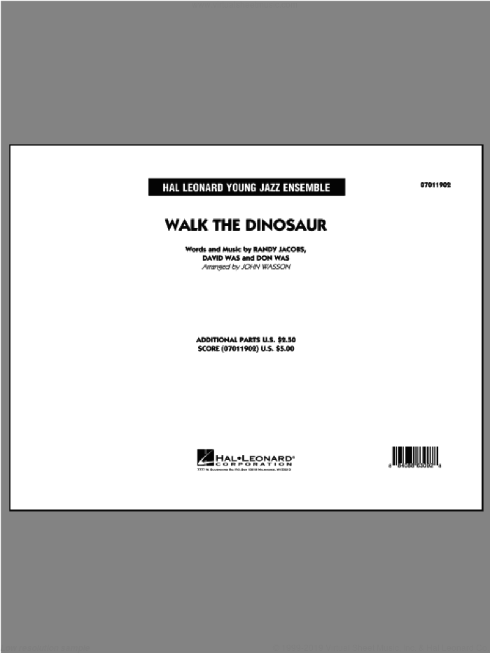 Walk The Dinosaur (COMPLETE) sheet music for jazz band ( Ensemble) by John Wasson, David Was, Don Was and Randy Jacobs, intermediate skill level