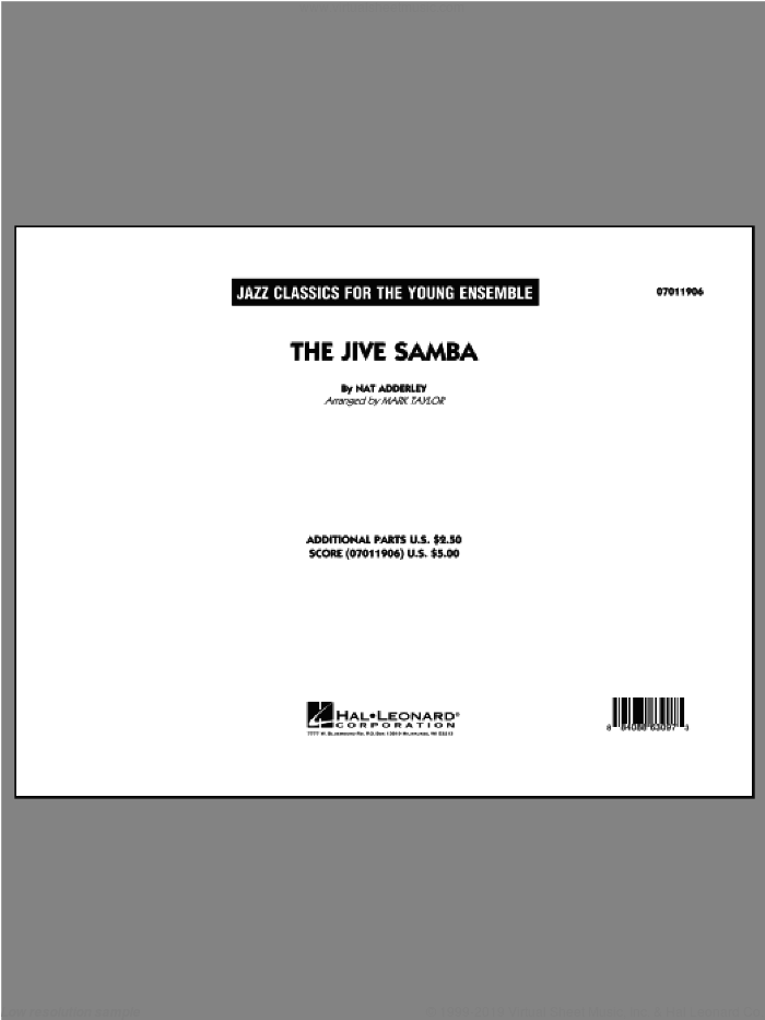 The Jive Samba (COMPLETE) sheet music for jazz band ( Ensemble) by Mark Taylor, Cannonball Adderley and Nat Adderley, intermediate skill level