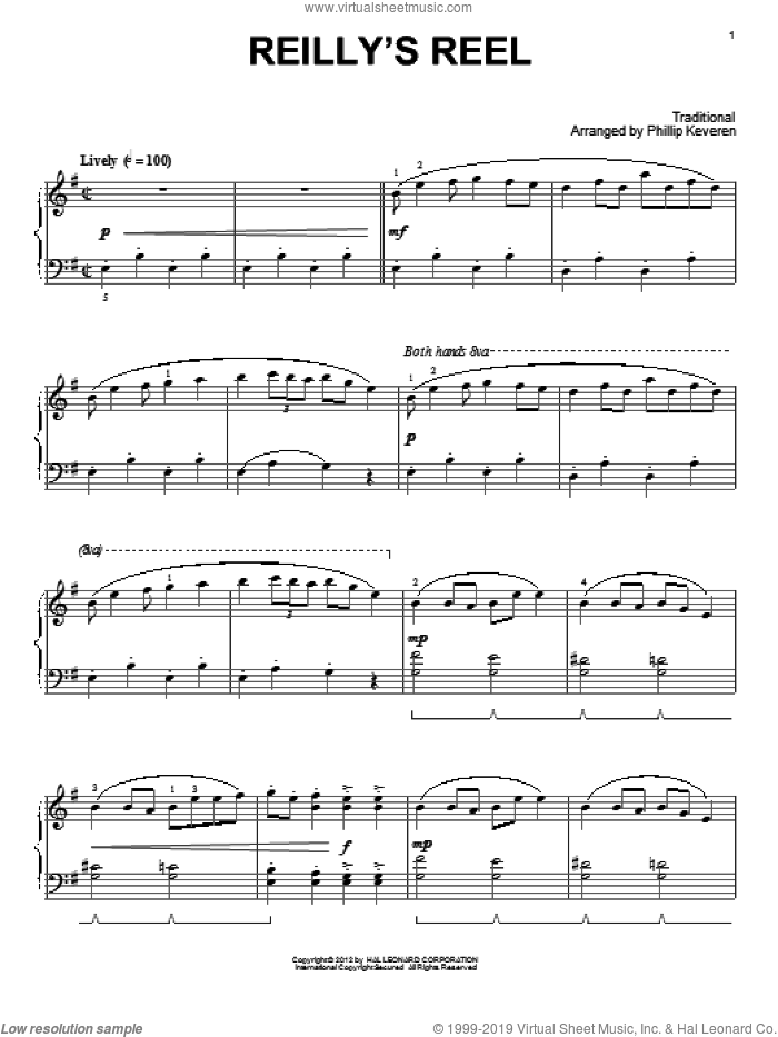 Reilly's Reel (arr. Phillip Keveren) sheet music for piano solo  and Phillip Keveren, intermediate skill level