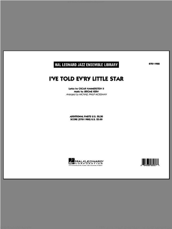 I've Told Ev'ry Little Star (COMPLETE) sheet music for jazz band ( Ensemble) by Oscar II Hammerstein, Jerome Kern and Michael Philip Mossman, intermediate skill level