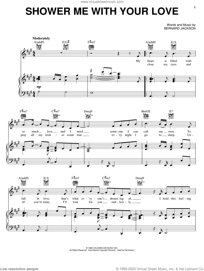 Shower Me With Your Love sheet music for voice, piano or guitar by Surface and Bernard Jackson, intermediate skill level