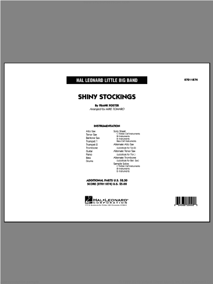 Shiny Stockings (COMPLETE) sheet music for jazz band ( Ensemble) by Frank Foster and Mike Tomaro, intermediate skill level