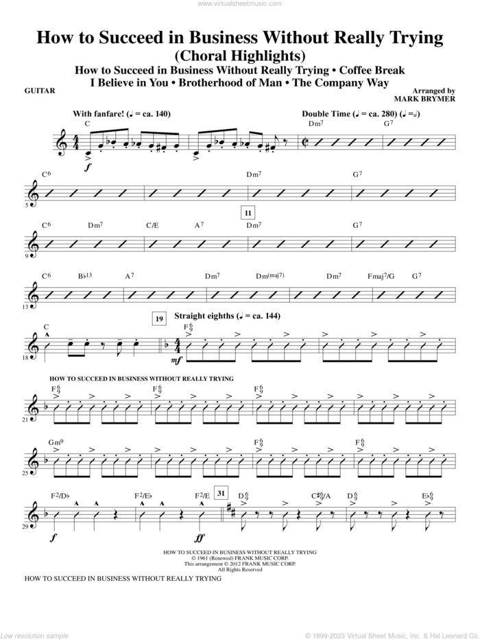 How to Succeed In Business Without Really Trying (Medley) sheet music for orchestra/band (guitar) by Mark Brymer, intermediate skill level