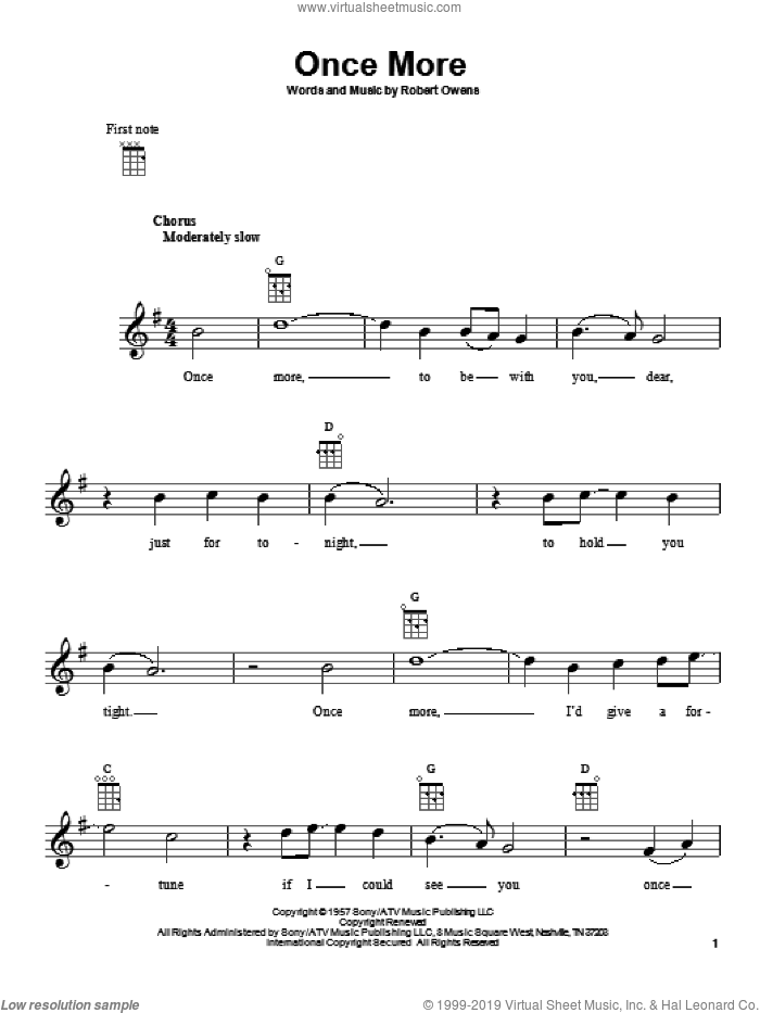 Once More sheet music for ukulele by Robert Owens, intermediate skill level