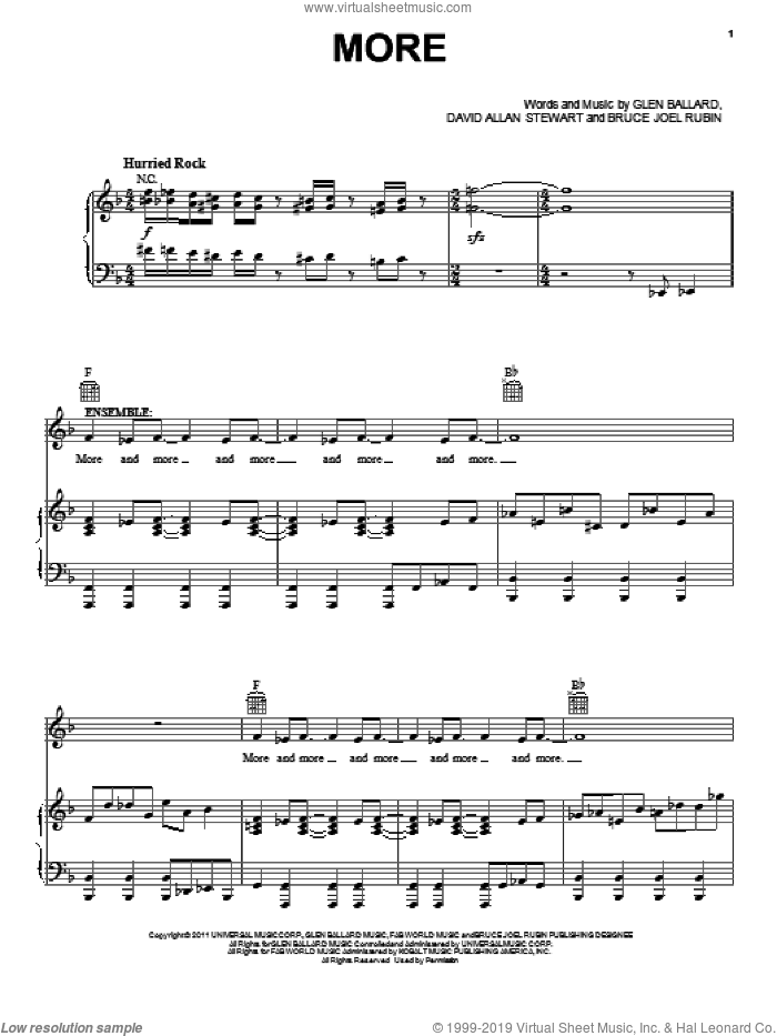 More sheet music for voice, piano or guitar by Glen Ballard, Bruce Joel Rubin, Dave Stewart and Ghost (Musical), intermediate skill level