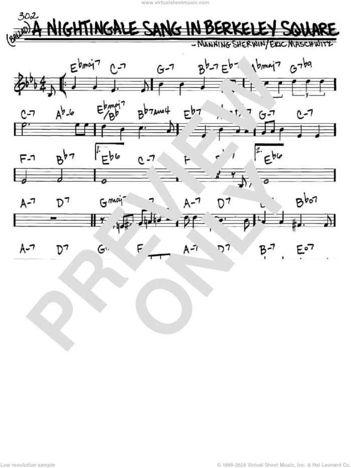 A Nightingale Sang In Berkeley Square sheet music for voice and other instruments (in C) by Manhattan Transfer, Eric Maschwitz and Manning Sherwin, intermediate skill level