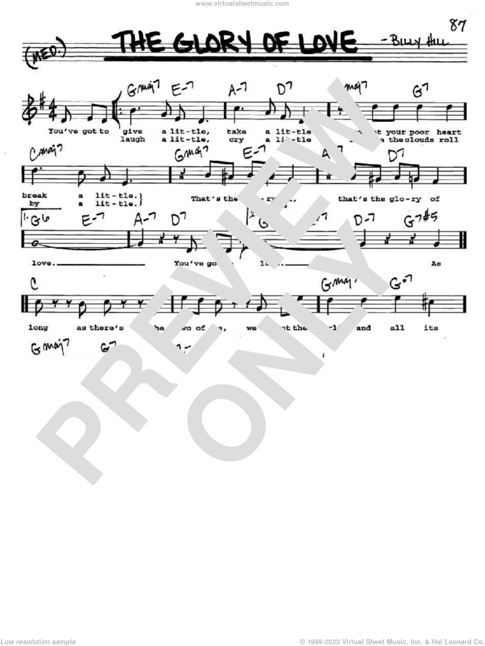 The Glory Of Love sheet music for voice and other instruments  by Count Basie, Jimmy Durante, Peggy Lee and The Platters, intermediate skill level