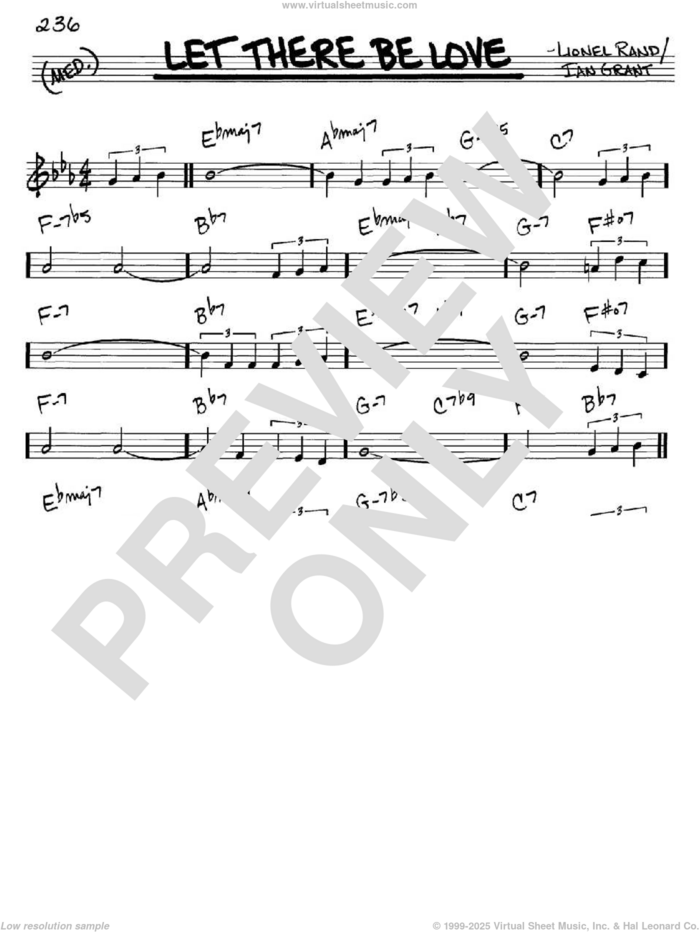 Let There Be Love sheet music for voice and other instruments (in C) by Ian Grant and Lionel Rand, intermediate skill level