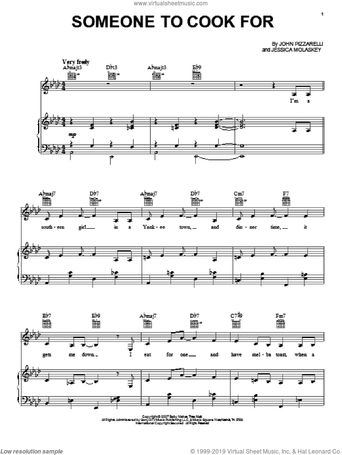 Someone To Cook For sheet music for voice, piano or guitar by John Pizzarelli and Jessica Molaskey, intermediate skill level