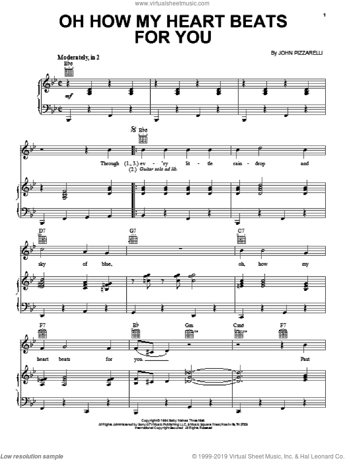 Oh How My Heart Beats For You sheet music for voice, piano or guitar by John Pizzarelli, intermediate skill level