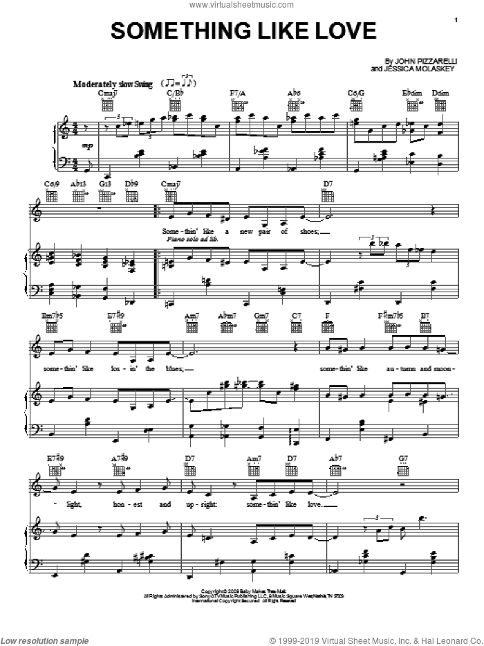 Something Like Love sheet music for voice, piano or guitar by John Pizzarelli and Jessica Molaskey, intermediate skill level