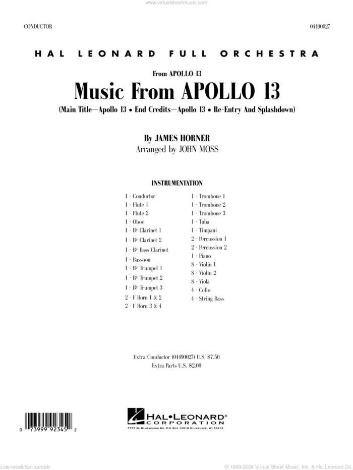 Dartmoor, 1912 (from War Horse) sheet music for orchestra (orchestra, full score) by John Williams and Stephen Bulla, intermediate skill level