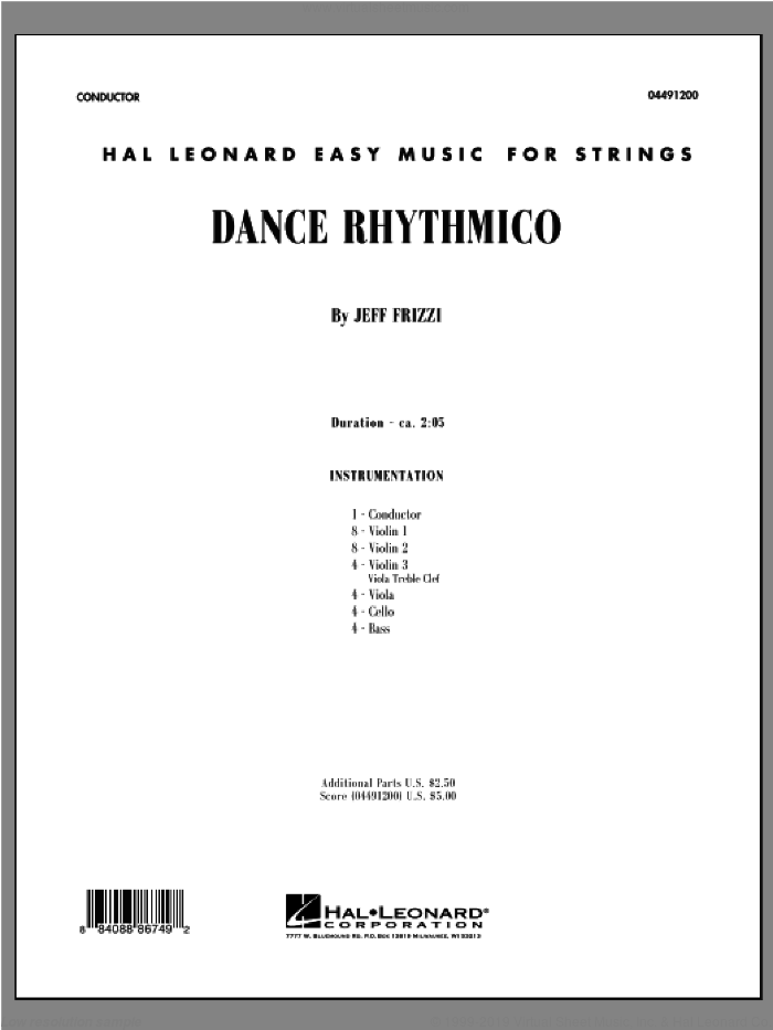 Dance Rhythmico (COMPLETE) sheet music for orchestra by Jeff Frizzi, intermediate skill level