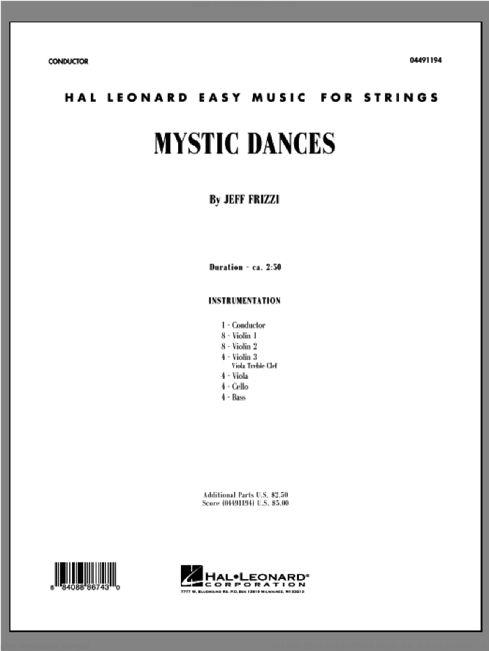 Mystic Dances (COMPLETE) sheet music for orchestra by Jeff Frizzi, intermediate skill level