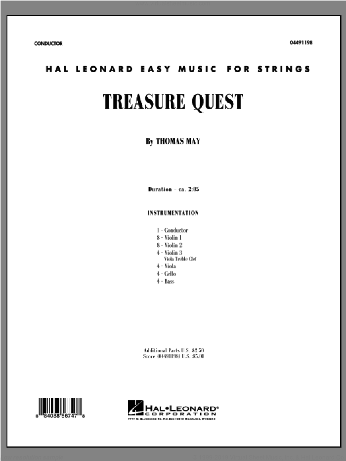 Treasure Quest (COMPLETE) sheet music for orchestra by Thomas May, intermediate skill level