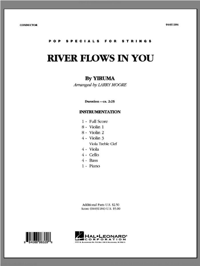 River Flows In You (COMPLETE) sheet music for orchestra by Larry Moore and Yiruma, intermediate skill level