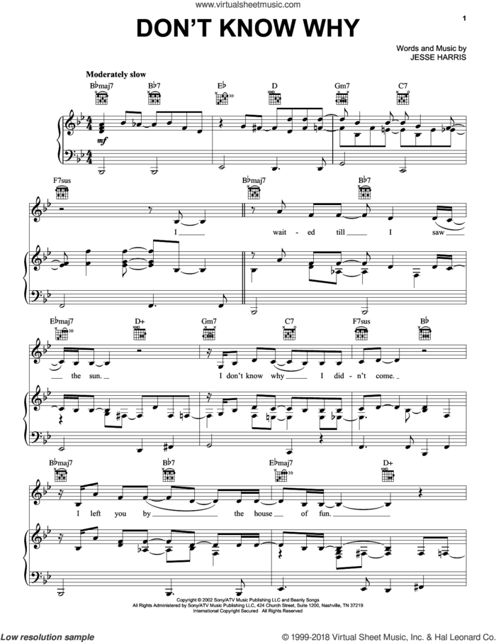 Norah Jones - Come Away With Me (complete set of parts) sheet music for voice, piano or guitar by Norah Jones, Hank Williams, Jesse Harris, John D. Loudermilk and Tony Bennett, intermediate skill level