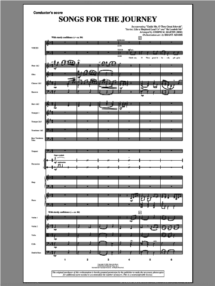 Songs For The Journey (from 'Footprints In The Sand') sheet music for orchestra/band (full score) by Joseph M. Martin, intermediate skill level
