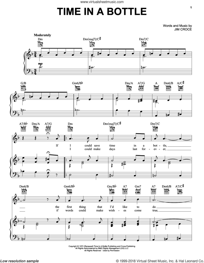 The Very Best of Jim Croce (complete set of parts) sheet music for voice, piano or guitar by Jim Croce and Frank Sinatra, wedding score, intermediate skill level