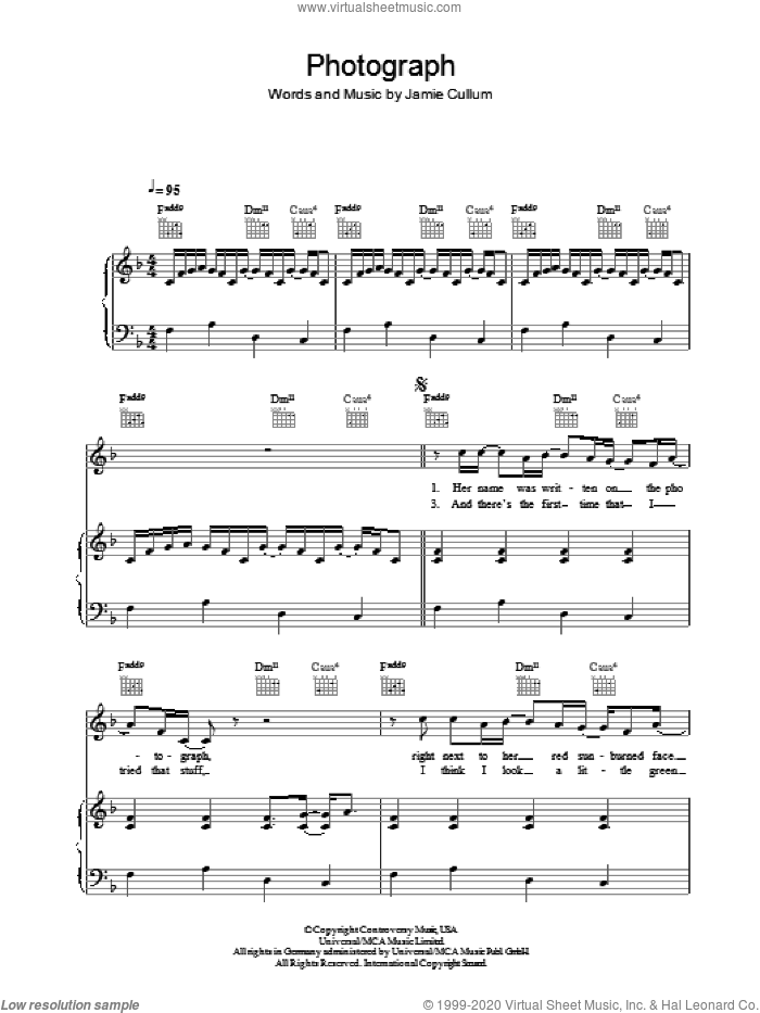 Photograph sheet music for voice, piano or guitar by Jamie Cullum, intermediate skill level