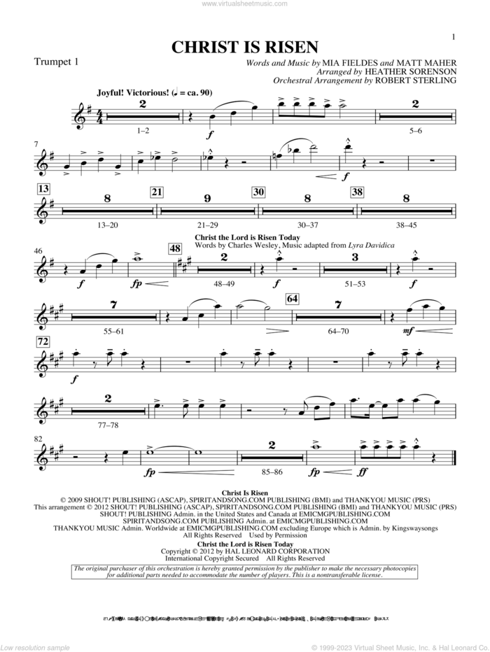 The Beautiful Christ (An Easter Celebration Of Grace) sheet music for orchestra/band (Bb trumpet 1) by Heather Sorenson, intermediate skill level