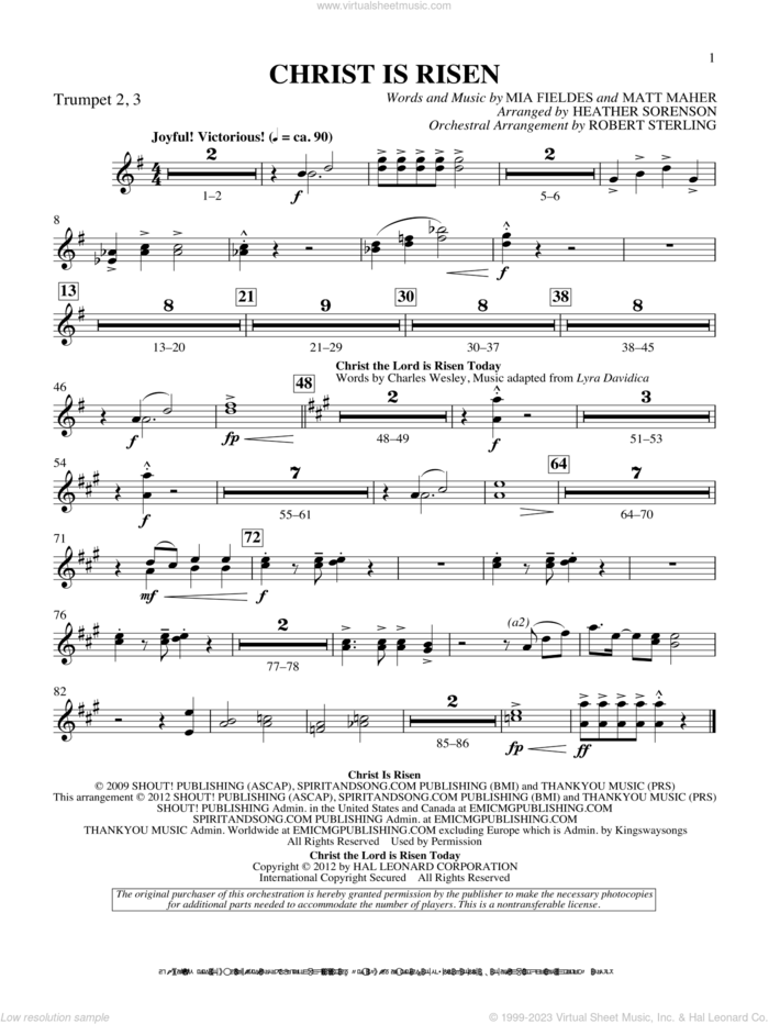 The Beautiful Christ (An Easter Celebration Of Grace) sheet music for orchestra/band (Bb trumpet 2,3) by Heather Sorenson, intermediate skill level