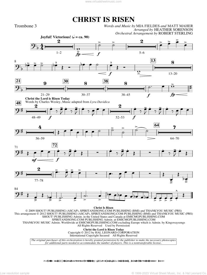 The Beautiful Christ (An Easter Celebration Of Grace) sheet music for orchestra/band (trombone 3) by Heather Sorenson, intermediate skill level
